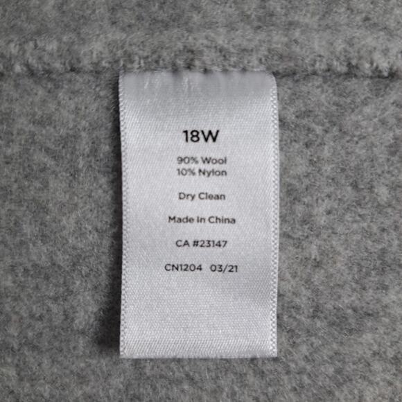 Talbots Blazer Jacket Womens Plus 18W Two Tone Gray Wool Blend Fleece Soft Cozy - Picture 15 of 15